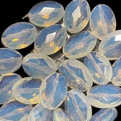 Over 20 Faceted 14mm Opalite Beads 