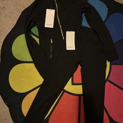 black lululemon full zip up tracksuit 