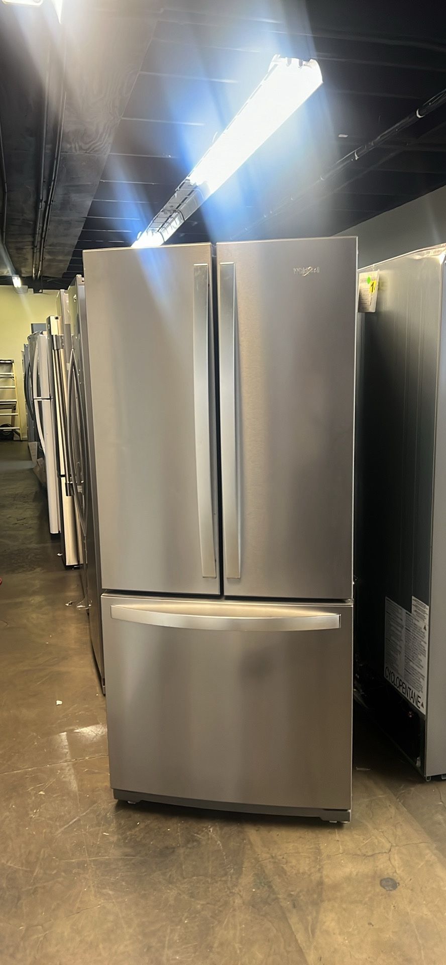 Whirlpool 30”Wide French Style Stainless Steel Refrigerator 