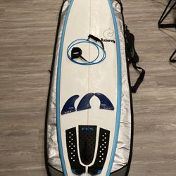 Torq Mod Fish 7’2” Mid Length Surfboard With Bag,fins, And Leash