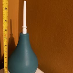 Teal Rubber Douche Bulb with Removable Nozzle
