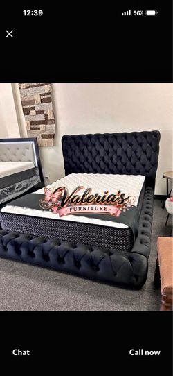 New Queen bed frame with mattress