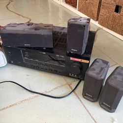 Surround Sound System, Sony Speakers And Subwoofer
