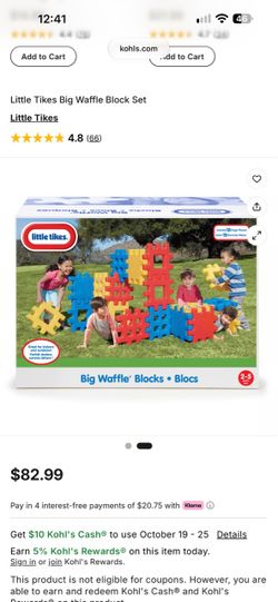 Little Tikes Big Waffle Building Block Set (18 or 36 pieces)