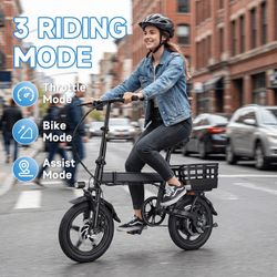 New Electric Bike for Adults, Ebike, Electric Bicycle with 432WH Battery,14" Folding Ebike, 18MPH,20+ Miles(MAX),500W Motor,Multi-Shock Absorbers,UL28