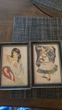 Vintage dancing Spanish girls 6x5 both sold together 20 cash