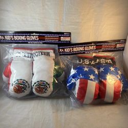 Kids children’s boxing gloves, USA, Mexico, Halloween costume accessory