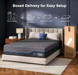 Marsail King Size 12” Memory Foam Mattress Medium-Firm Mattress with Cooling Gel, Graphene Fabric, CertiPUR-US Certified, Fiberglass-Free, Pressure Re