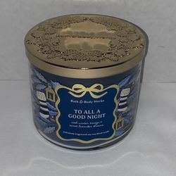 New NWT To All A Good Night Bath & Body Works 3 Wick Scented Candle