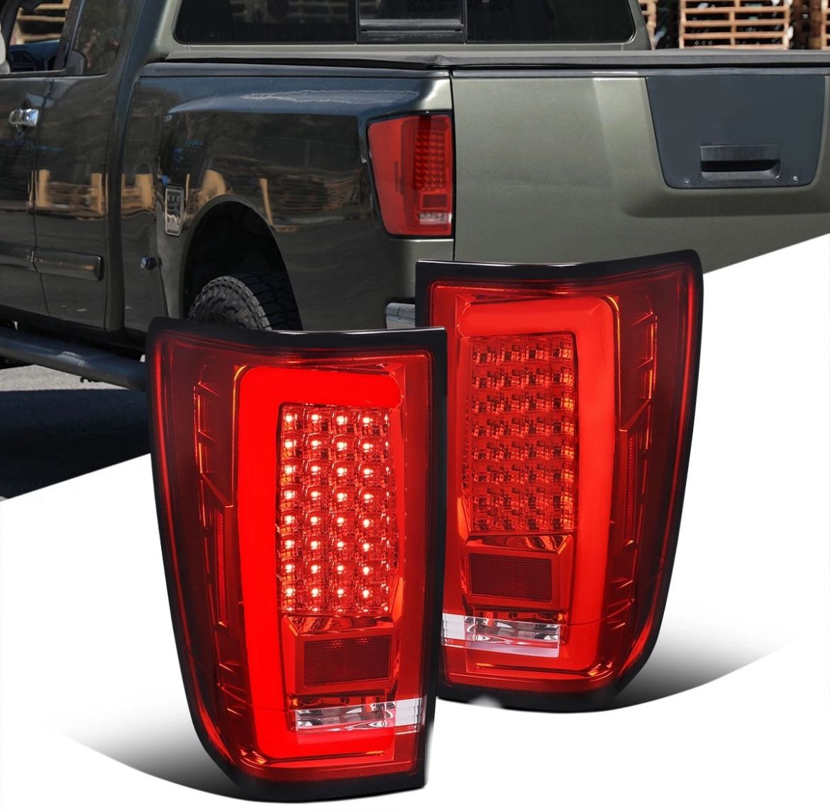 04-15 Nissan Titan Tail Lights Lamps LED Tube Pair