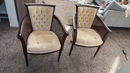 Rattan Style Accent  Arm Chairs