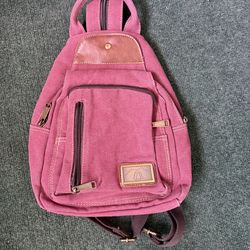 Burgundy cavas bag