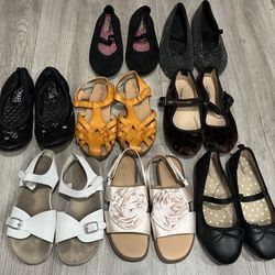Lot of 8 Girls Sandals Slip On Size 12-13