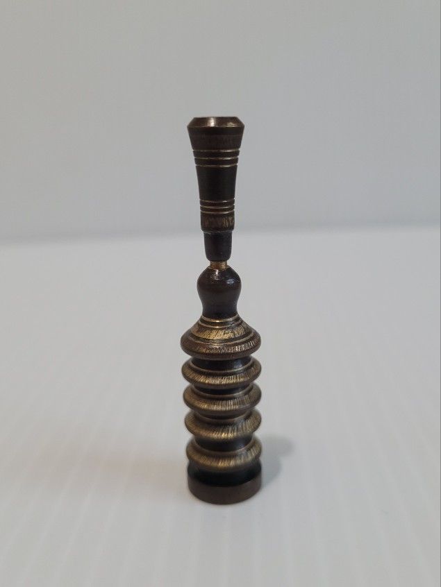 Vintage King Piece Brass Chess Set Mid 20th Century Hans Teppich, Israel - Black