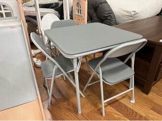 5-Piece Grey Kids Folding Table & 4 Chairs