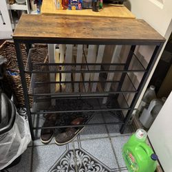 Wood & Metal Shoe Rack 