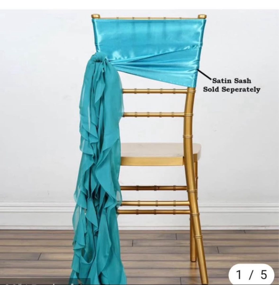 Teal Wedding or Event Chair Sashes