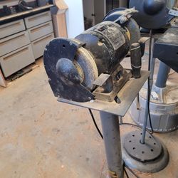 Double-End Bench Grinder on Pedestal Stand
