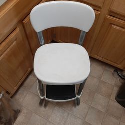 Vintage white Cosco stool step stool ladder white all original clean