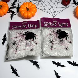 Set of 2 Halloween Spider Web Decoration Packs