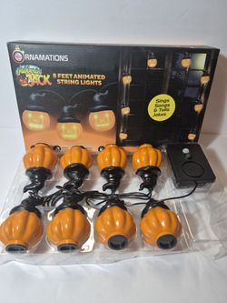 New in Box! - 8 fit.- Animated Lighted Talking pumpkins Lights