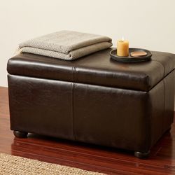 Stylish Dark Brown Storage Ottoman - Like New!