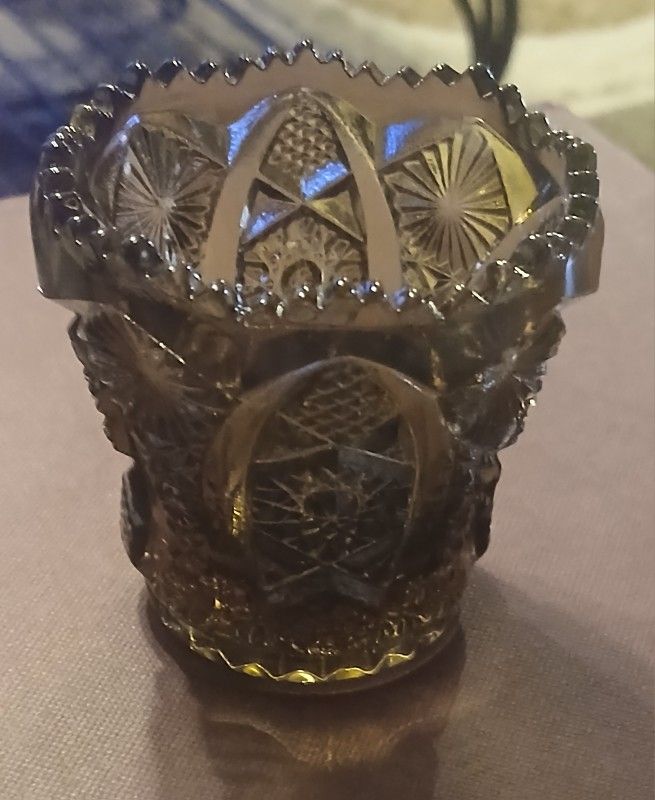 Vintage Glass Toothpick Holder Iridescent Glass