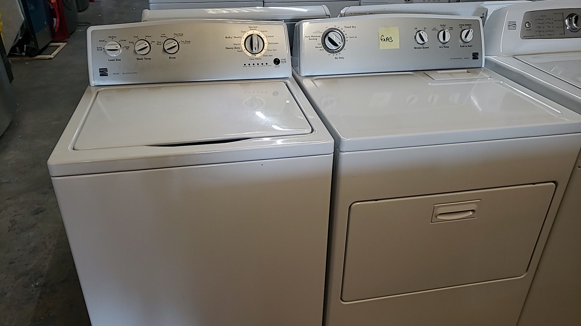 kenmore 400 series washer & gas dryer