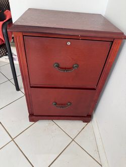2-Drawer Wood File Cabinet Cherry Finish