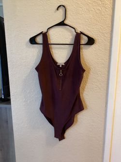 Charlotte Russe Burgundy Body Suit - Medium