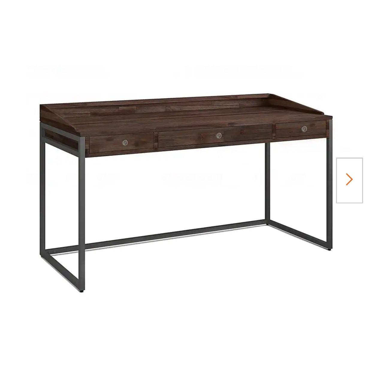 New in box Ralston 60” Rectangular Distressed Charcoal Brown 2 Drawer Writing Desk (retail $487)