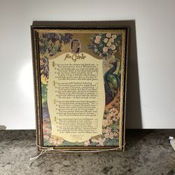 Vintage If For Girls Framed Poem Wall Art 