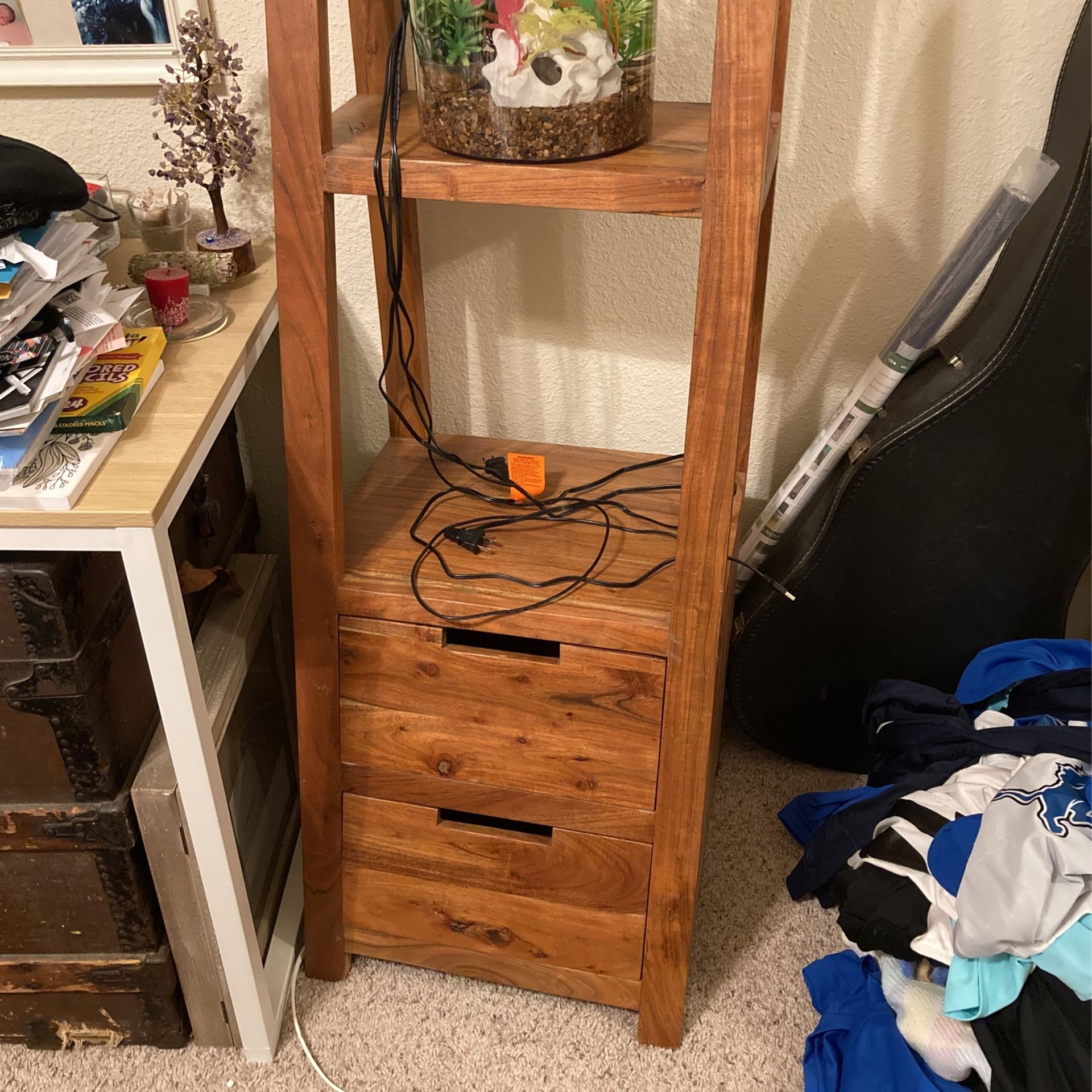 2 Ladder Bookshelves With Drawers