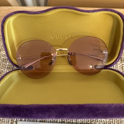 GUCCI Gold Pink Sunglasses