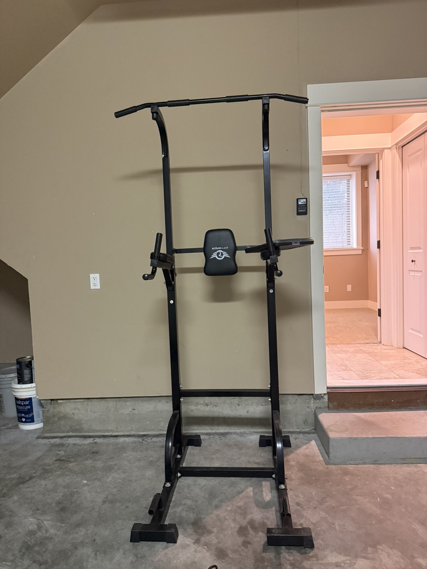 Pull Up Bar Dip Station Power Tower Assistive Trainer Multi-Function Home Gym Strength Training Fitness Equipment