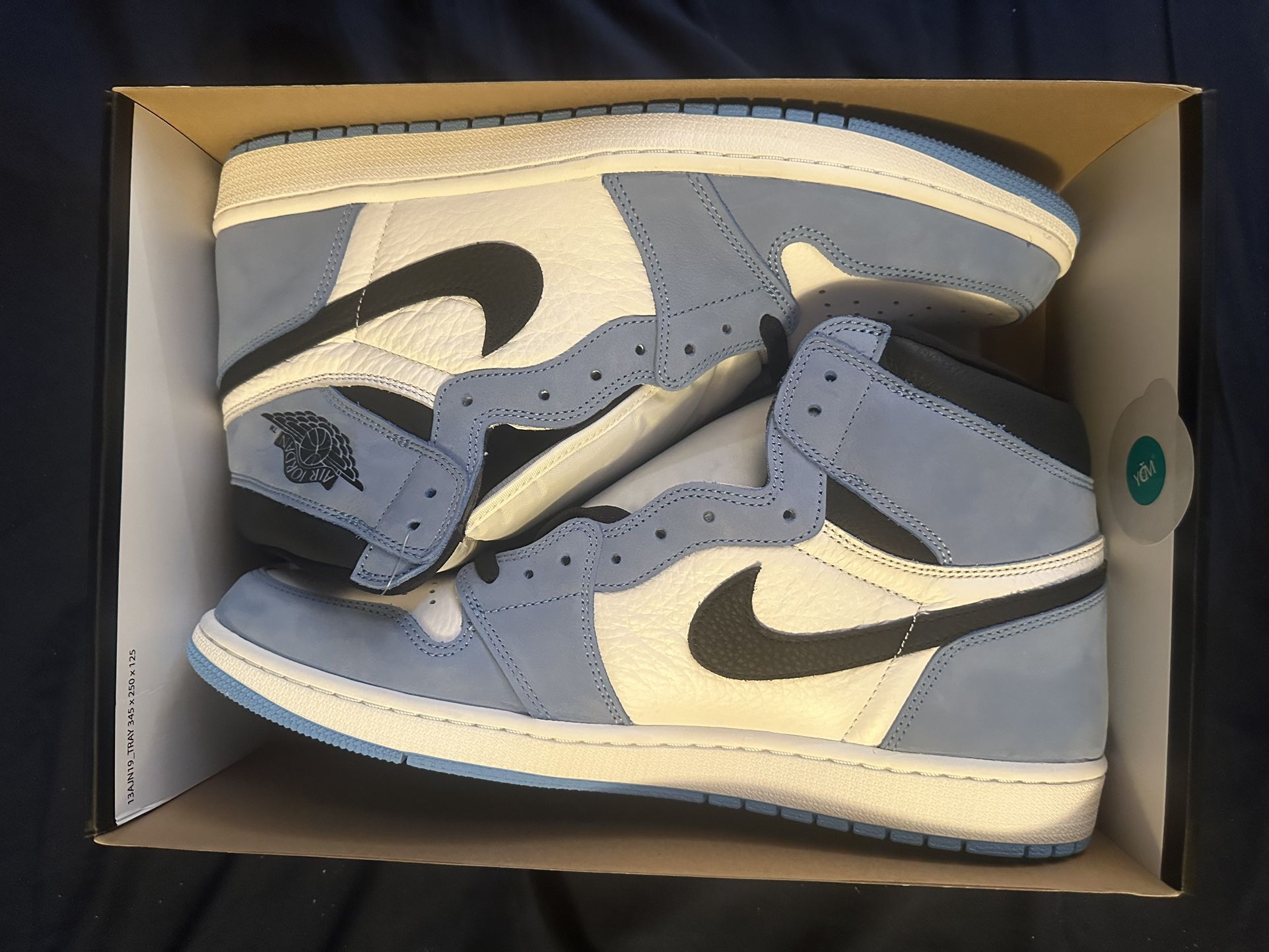 University Blue Air Jordan 1 High OG Size 15