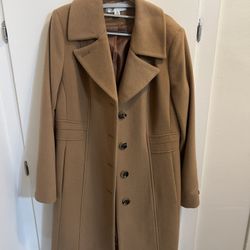 Anne Klein Size 8 Wool Tan Winter Coat $100 OBO 