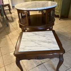 Antique French Provincial Marble Coffee Tables
