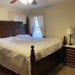King Size Bed, Head Board, Foot Board, 2 Dressers, And Vanity
