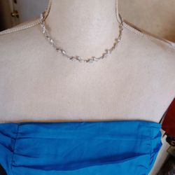 Rhinestone Flower Vine Necklace