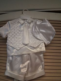 Brand new baby boy baptism outfit