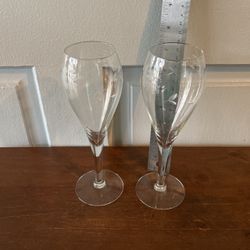 Princess House 2 Champagne Tulip Glasses