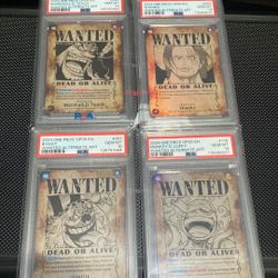 Complete PSA 10 One Piece Wanted AA Set OP09