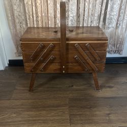 Vintage Accordion Sewing Box 