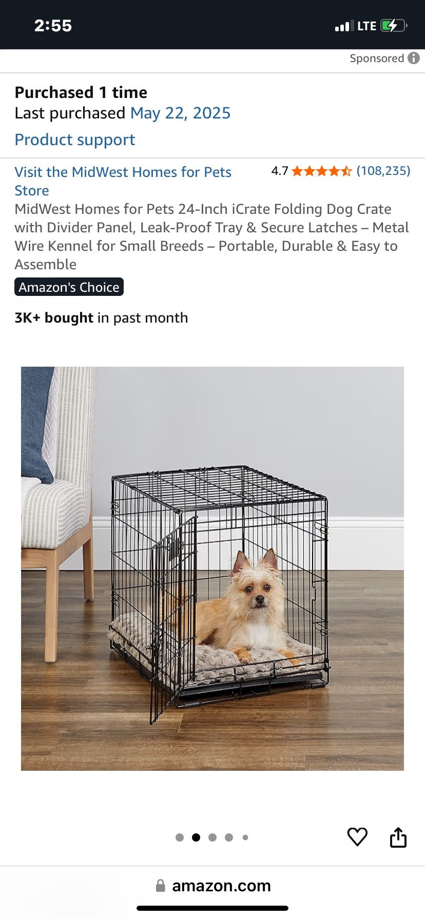 FREE DOG CRATE - Never Used! 
