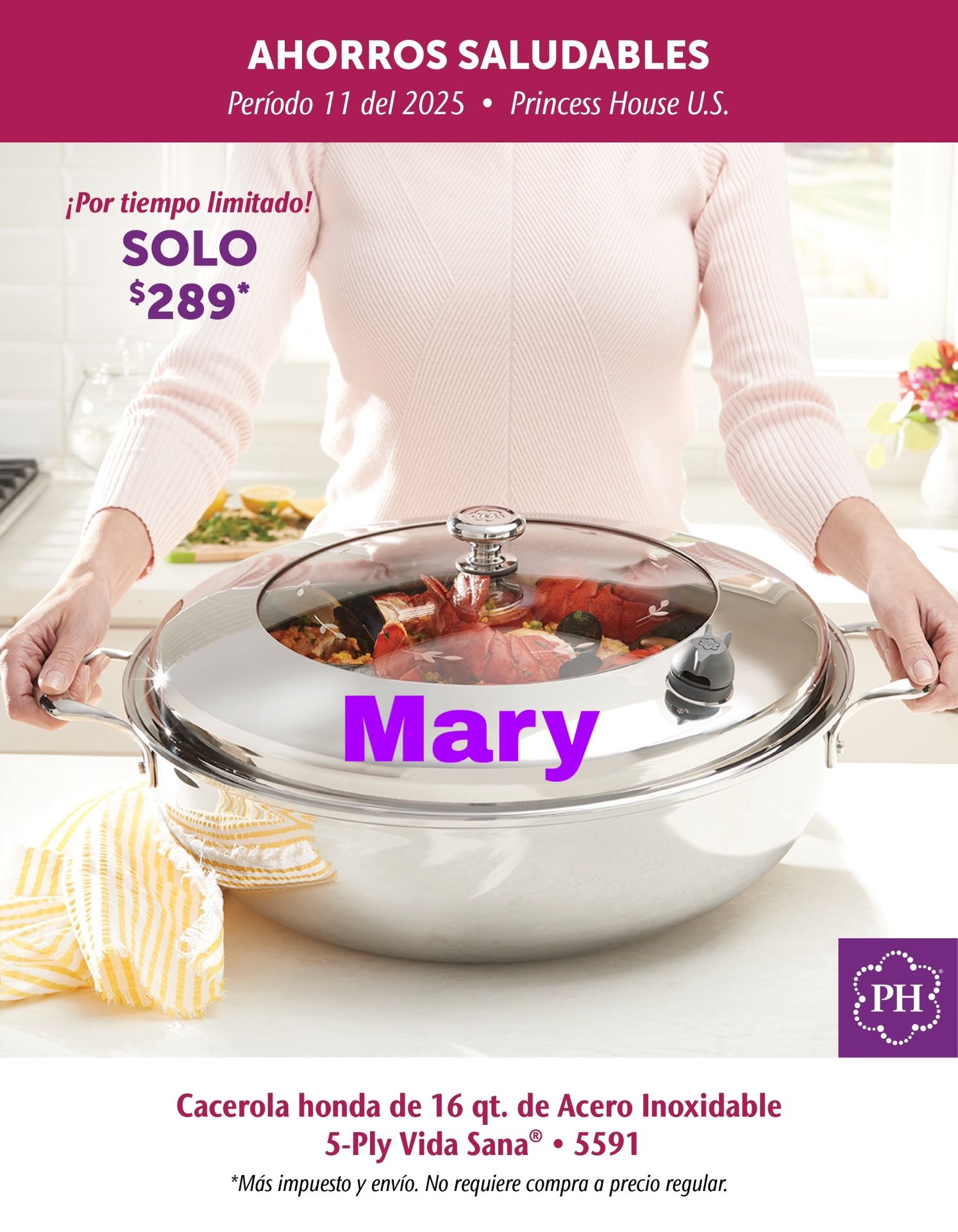 Cacerola De 16 Qt. Vida Sana  Princess House