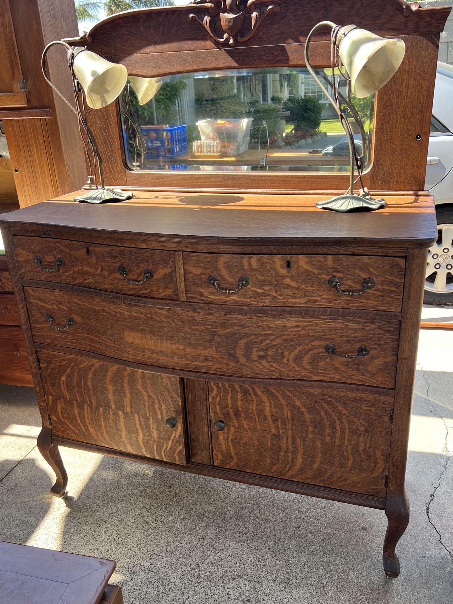 Antique Tiger Oak Sideboard