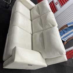 Genuine White Leather Sofa