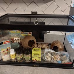 10 Gallon Tank With Hermit Crab/ Reptile Extras
