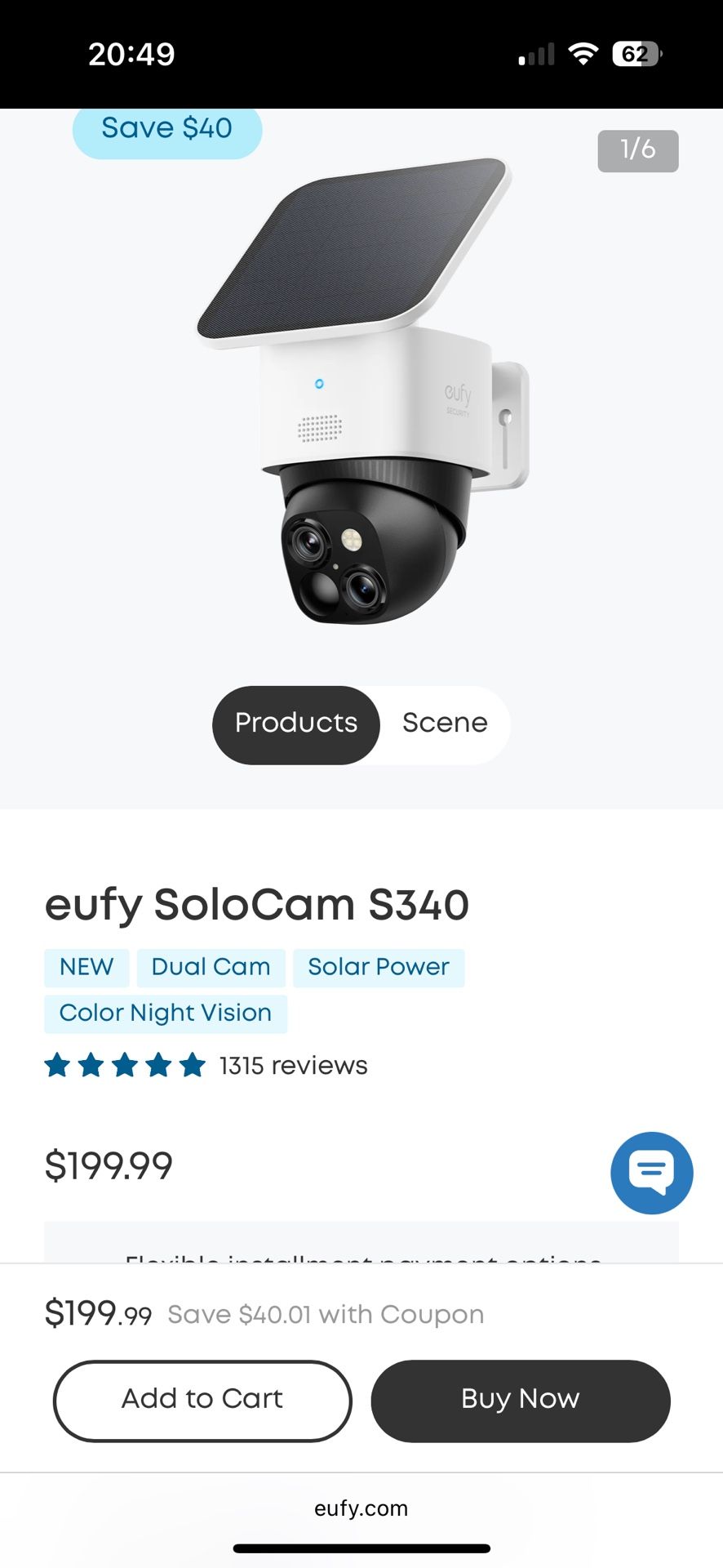 Eufy S340 Solar Outdoor Security Camera